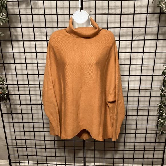 Turtle Neck Ribbed Sweater B124 - Picture 1 of 2